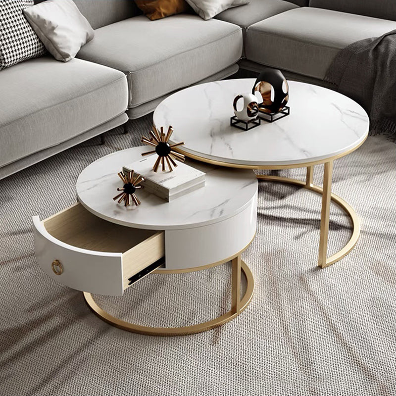 Glam Frame Side Table No Distressing Faux Marble End Table for Bedroom