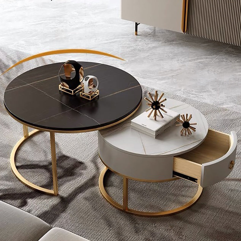 Glam Frame Side Table No Distressing Faux Marble End Table for Bedroom