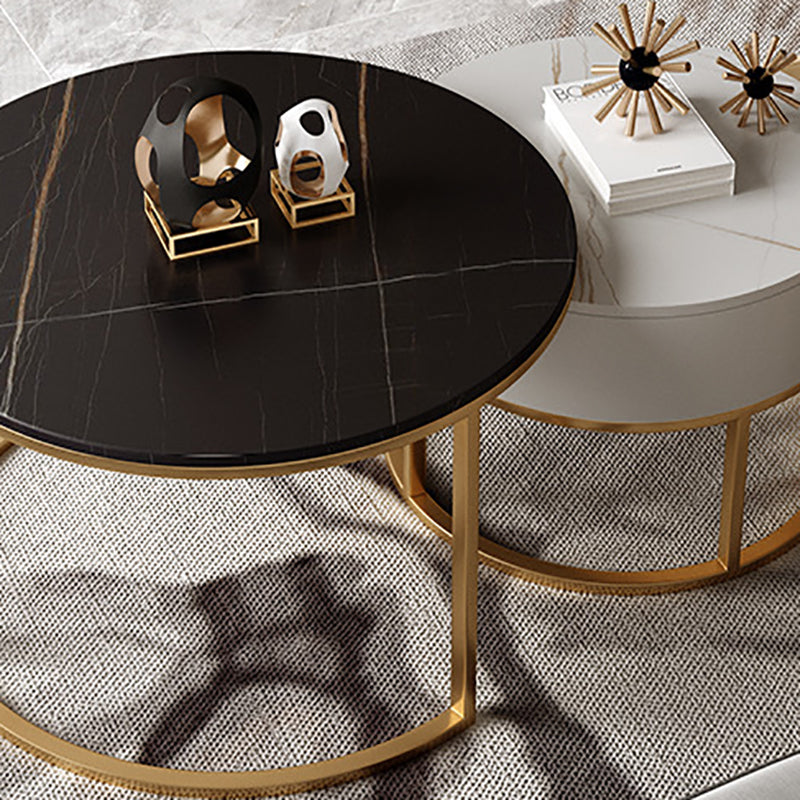 Glam Frame Side Table No Distressing Faux Marble End Table for Bedroom