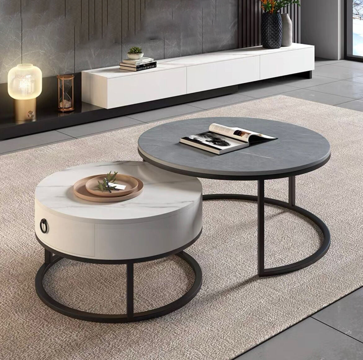 Glam Frame Side Table No Distressing Faux Marble End Table for Bedroom