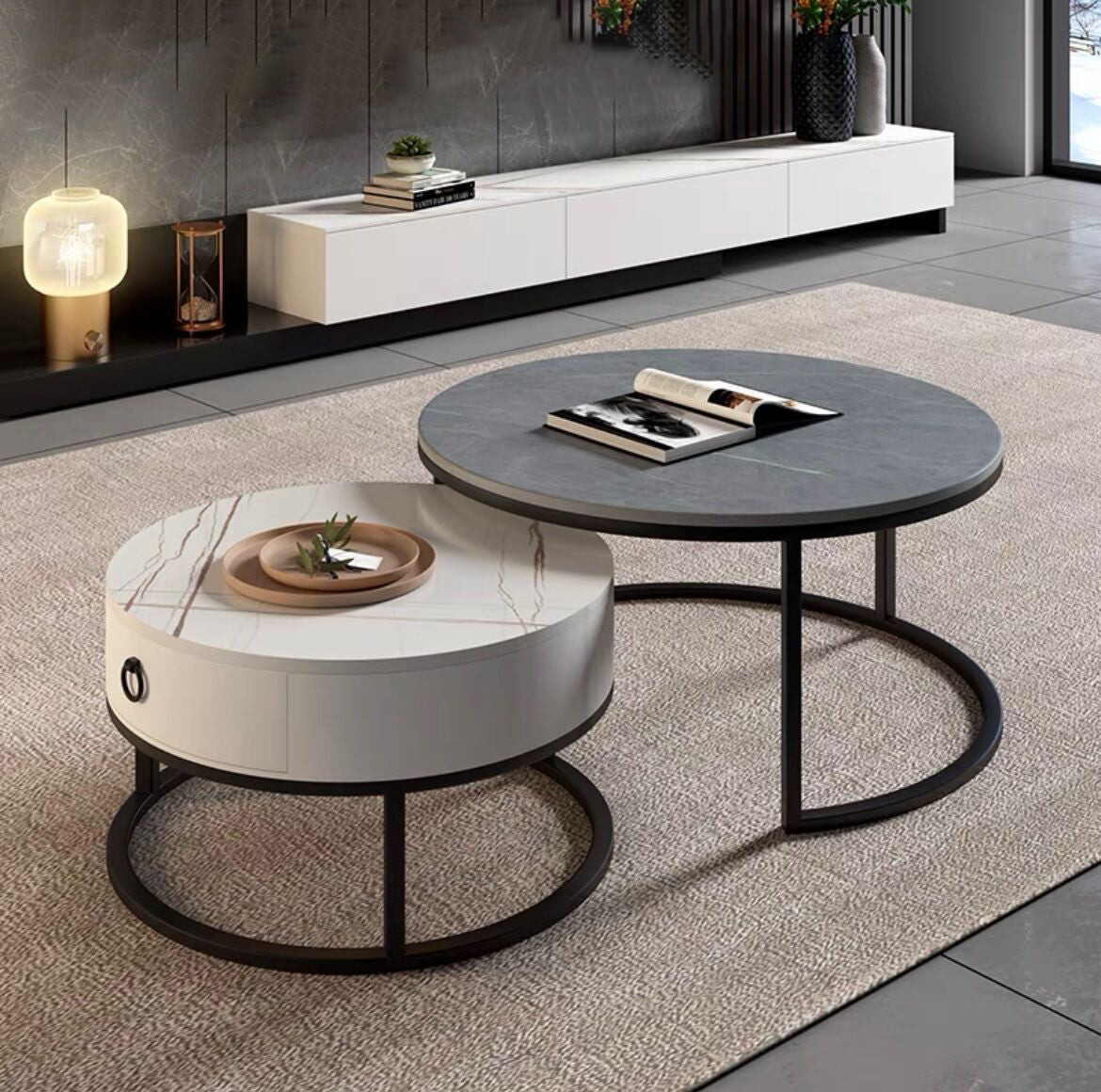 Glam Frame Side Table No Distressing Faux Marble End Table for Bedroom