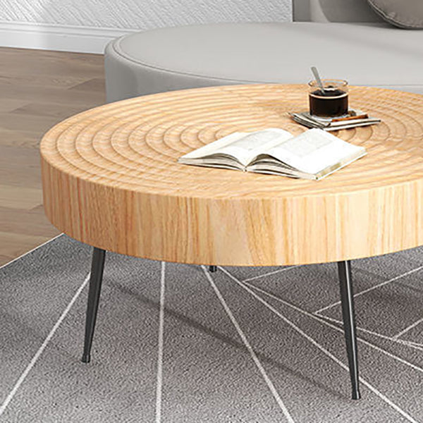 Contemporary Cocktail Table Round Solid Wood Coffee Cocktail Table