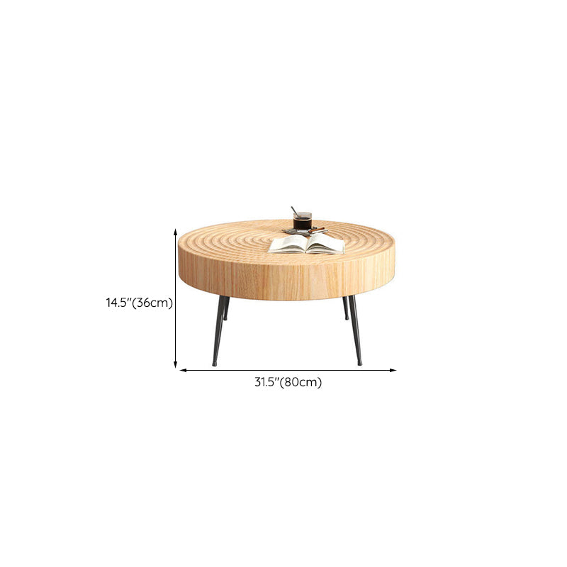 Contemporary Cocktail Table Round Solid Wood Coffee Cocktail Table