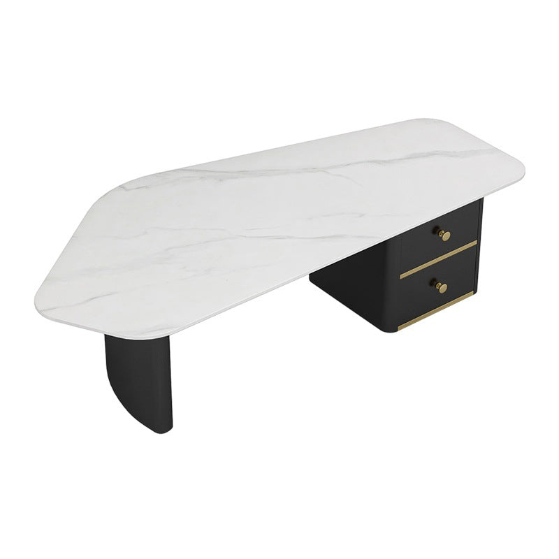 Contemporary Slate Geometric Coffee Table Standard 1 Coffee Table with Storage