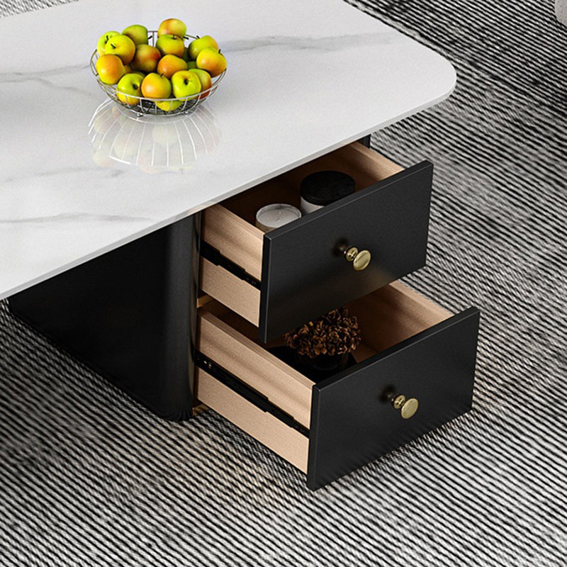 Contemporary Slate Geometric Coffee Table Standard 1 Coffee Table with Storage