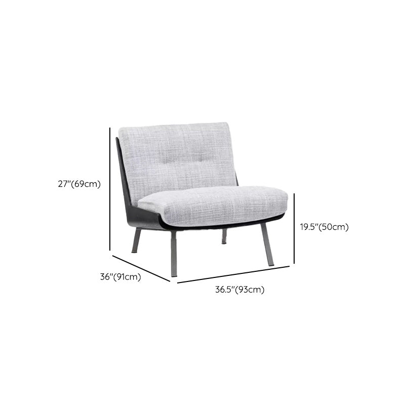 Industrial Lounge Chair Solid Color Cushion Back Basic Four Leg Reclining Accent Chair