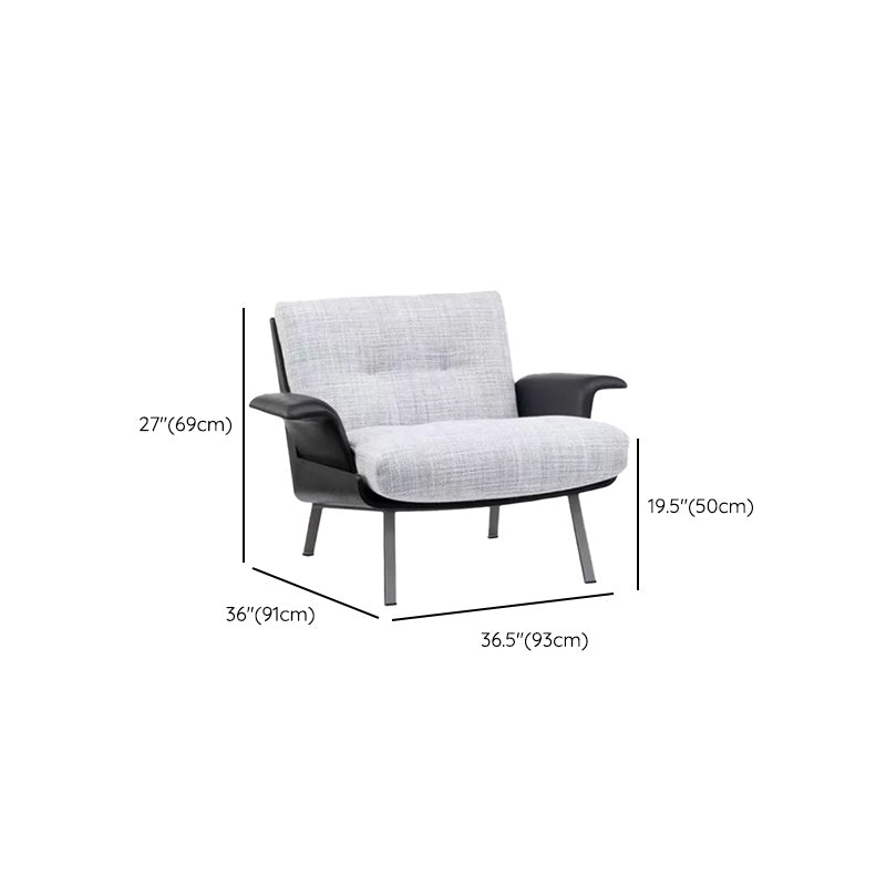 Industrial Lounge Chair Solid Color Cushion Back Basic Four Leg Reclining Accent Chair
