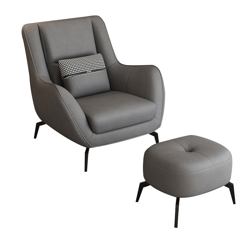 Mid-Century Modern Accent Chair Cushion Back Basic Four Legs Arms Included Armchair