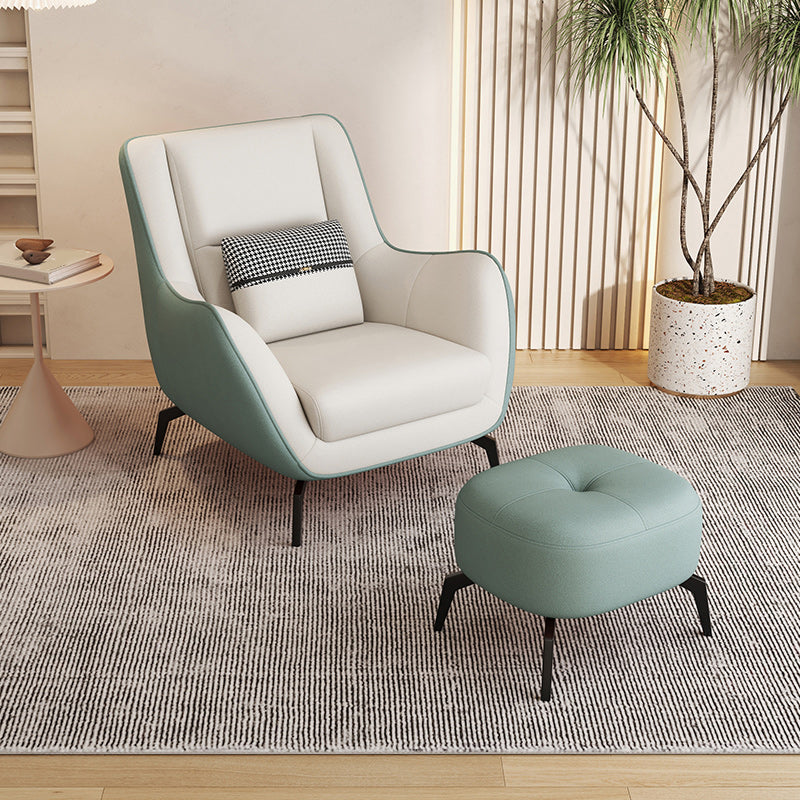 Mid-Century Modern Accent Chair Cushion Back Basic Four Legs Arms Included Armchair