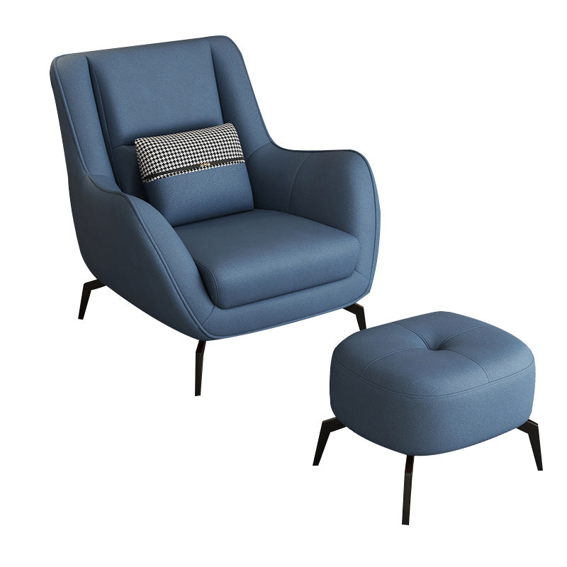 Mid-Century Modern Accent Chair Cushion Back Basic Four Legs Arms Included Armchair