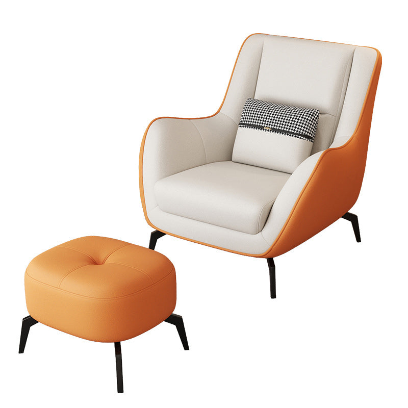 Mid-Century Modern Accent Chair Cushion Back Basic Four Legs Arms Included Armchair
