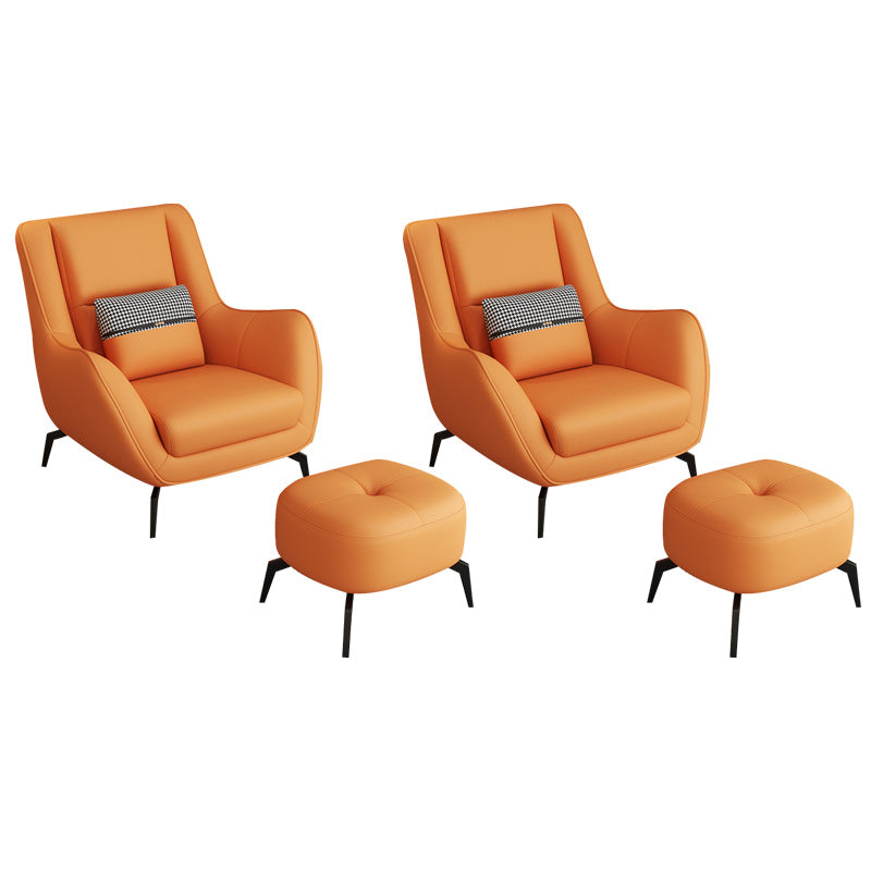 Mid-Century Modern Accent Chair Cushion Back Basic Four Legs Arms Included Armchair