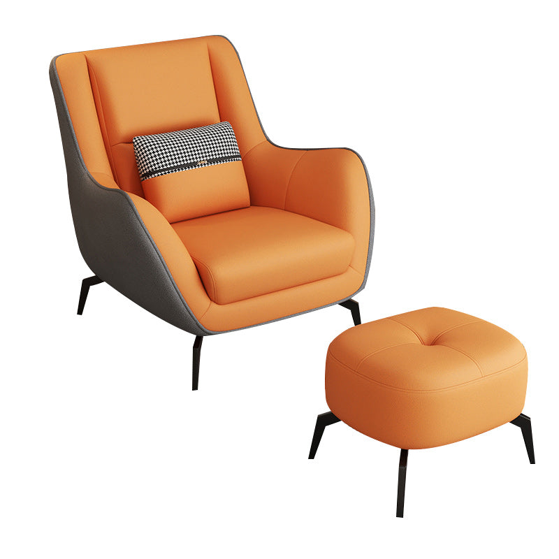 Mid-Century Modern Accent Chair Cushion Back Basic Four Legs Arms Included Armchair