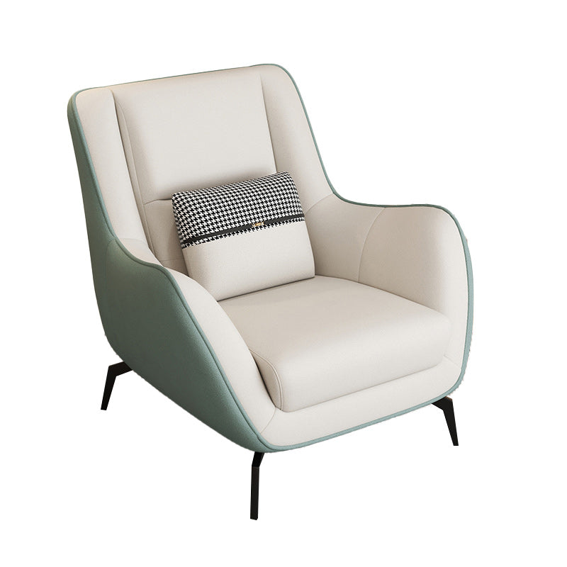 Mid-Century Modern Accent Chair Cushion Back Basic Four Legs Arms Included Armchair