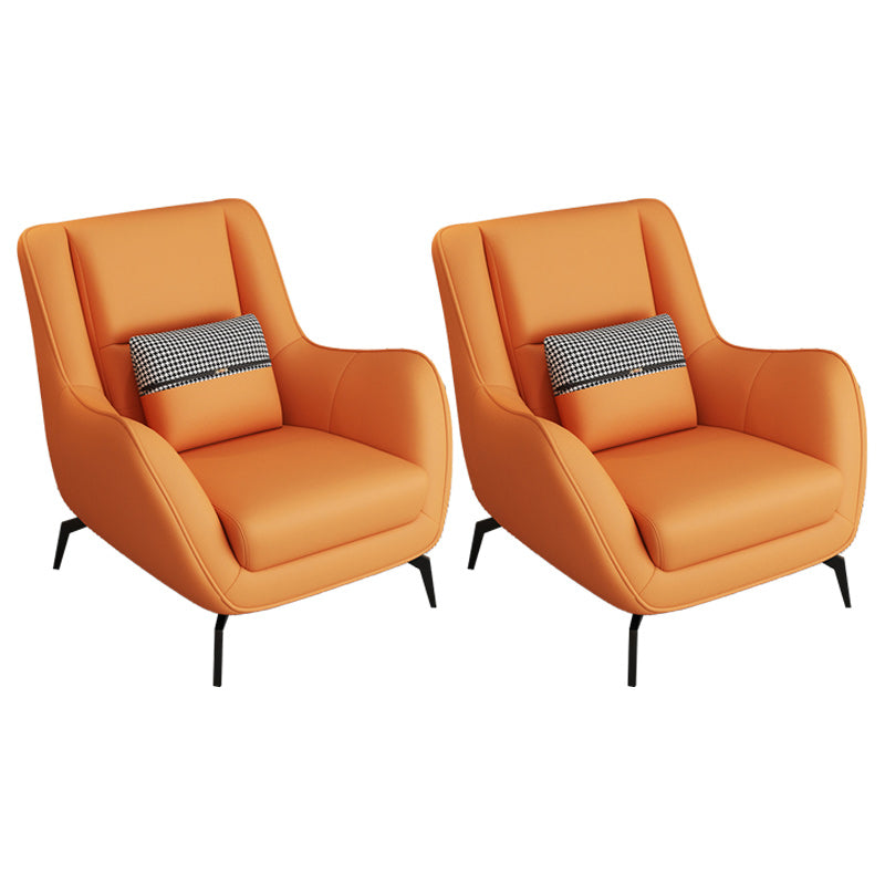Mid-Century Modern Accent Chair Cushion Back Basic Four Legs Arms Included Armchair