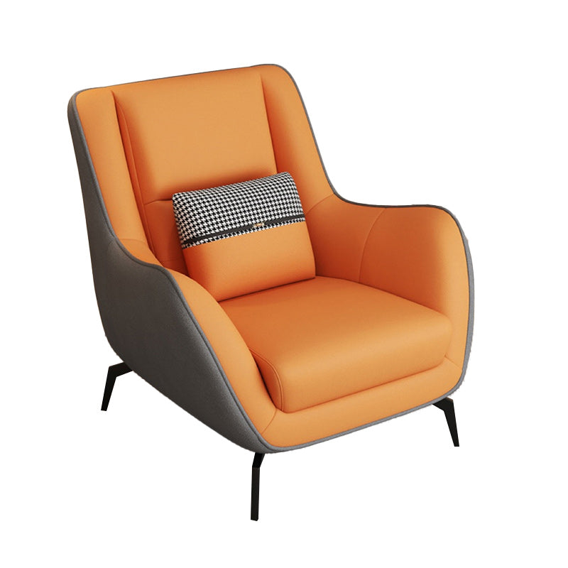 Mid-Century Modern Accent Chair Cushion Back Basic Four Legs Arms Included Armchair