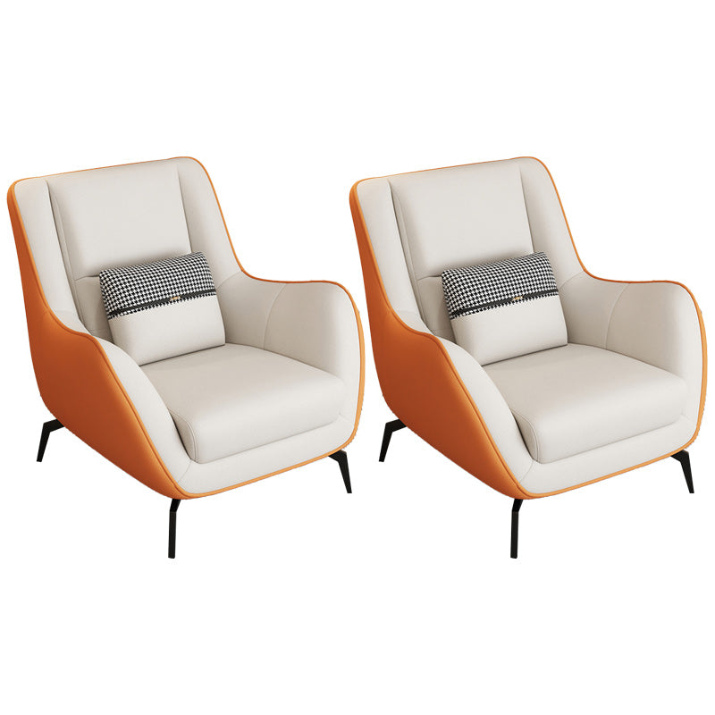 Mid-Century Modern Accent Chair Cushion Back Basic Four Legs Arms Included Armchair