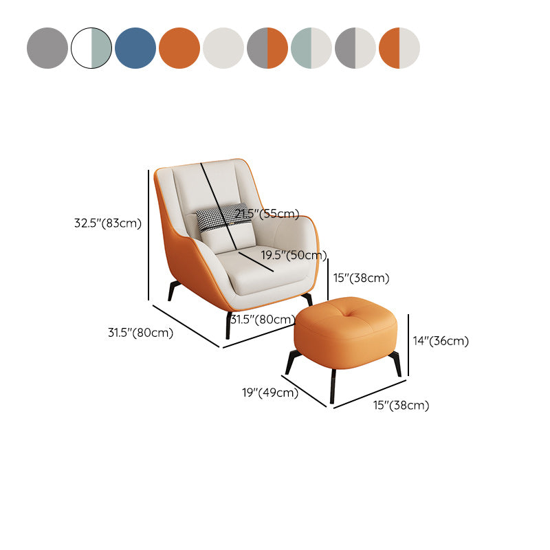 Mid-Century Modern Accent Chair Cushion Back Basic Four Legs Arms Included Armchair