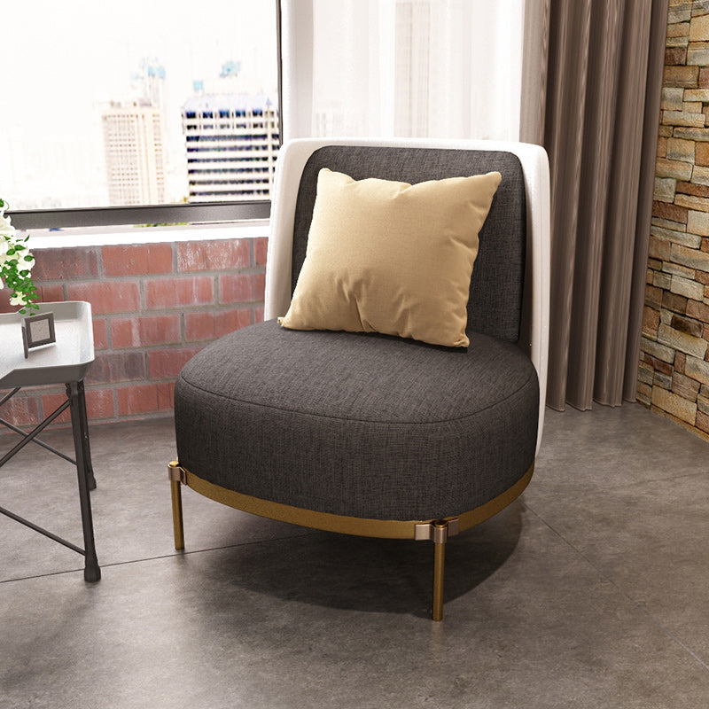 Upholstered Accent Armchair 4 Legs Sewn Pillow Back Accent Chair