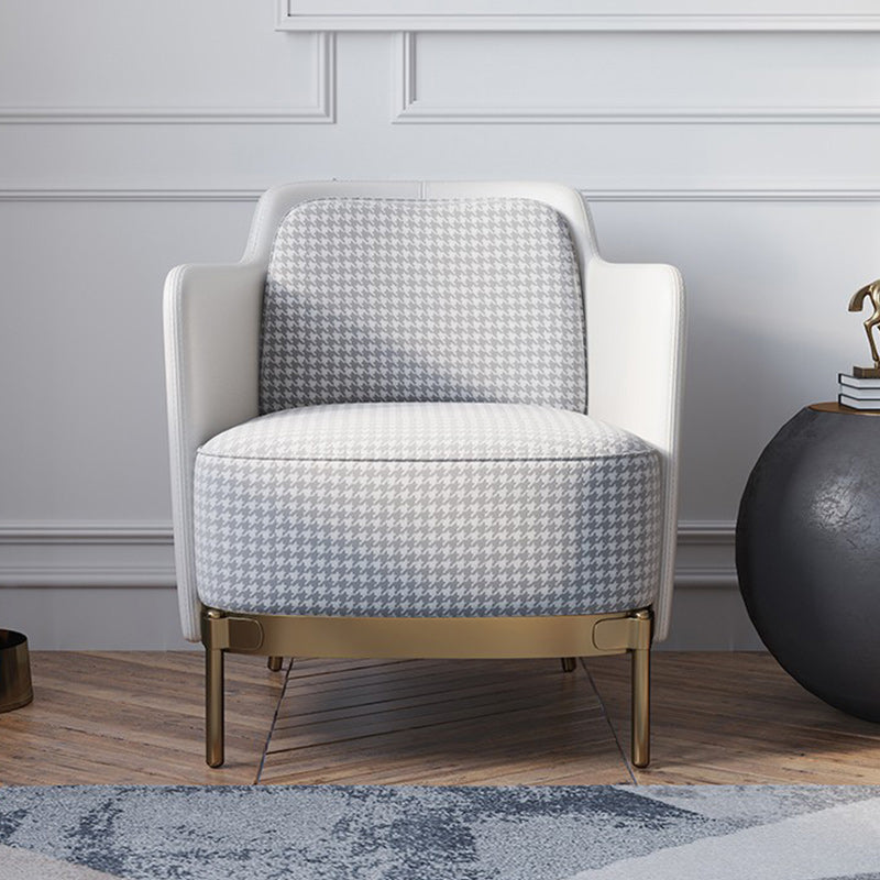 Upholstered Accent Armchair 4 Legs Sewn Pillow Back Accent Chair