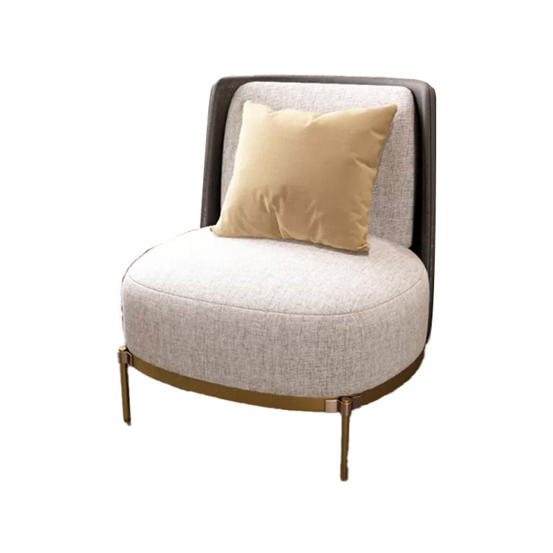 Upholstered Accent Armchair 4 Legs Sewn Pillow Back Accent Chair