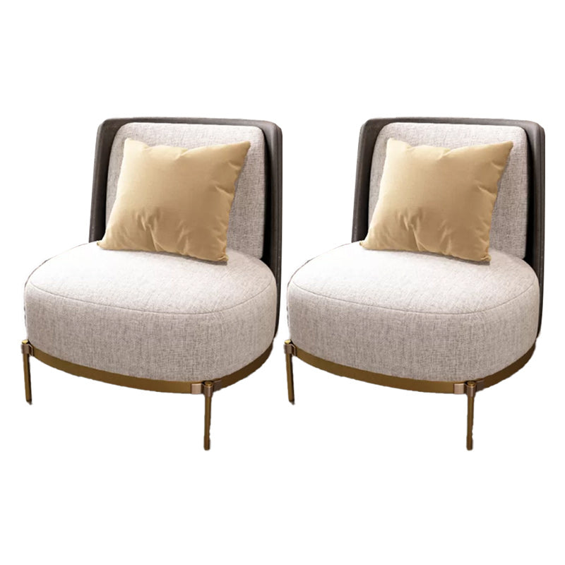 Upholstered Accent Armchair 4 Legs Sewn Pillow Back Accent Chair