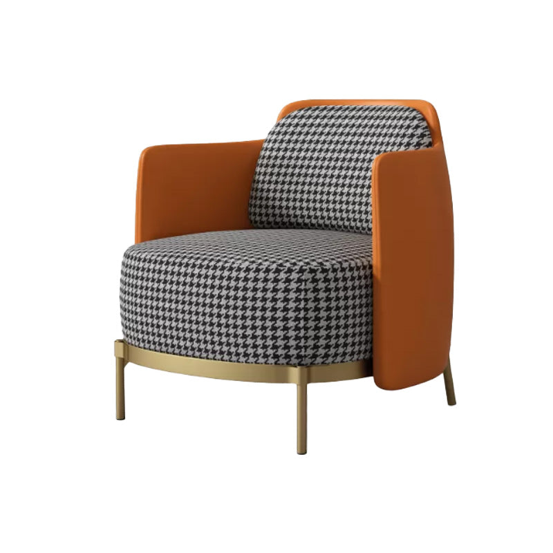 Upholstered Accent Armchair 4 Legs Sewn Pillow Back Accent Chair