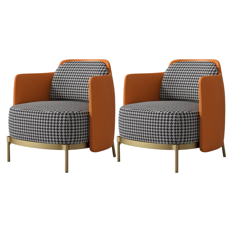 Upholstered Accent Armchair 4 Legs Sewn Pillow Back Accent Chair