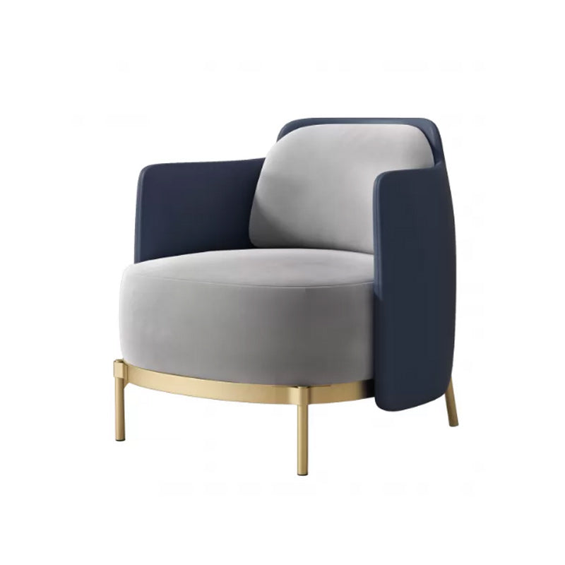 Upholstered Accent Armchair 4 Legs Sewn Pillow Back Accent Chair