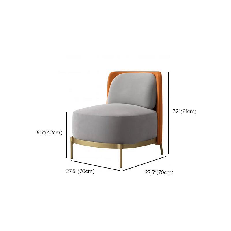 Upholstered Accent Armchair 4 Legs Sewn Pillow Back Accent Chair