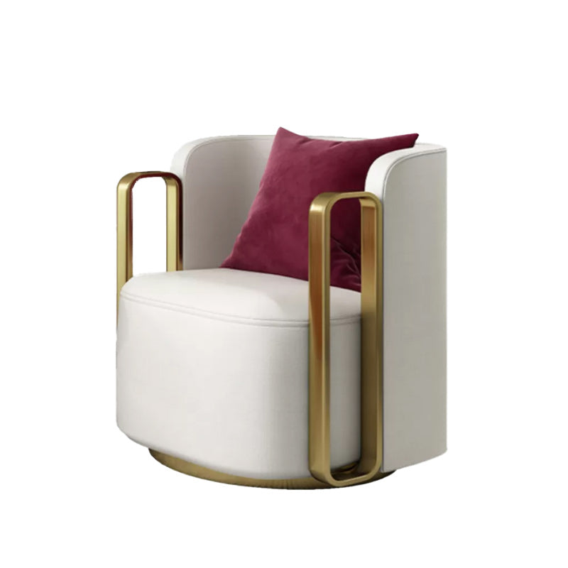 Glam Arm Chair Pillow Back Gold Base Arms Included Living Room Armchair