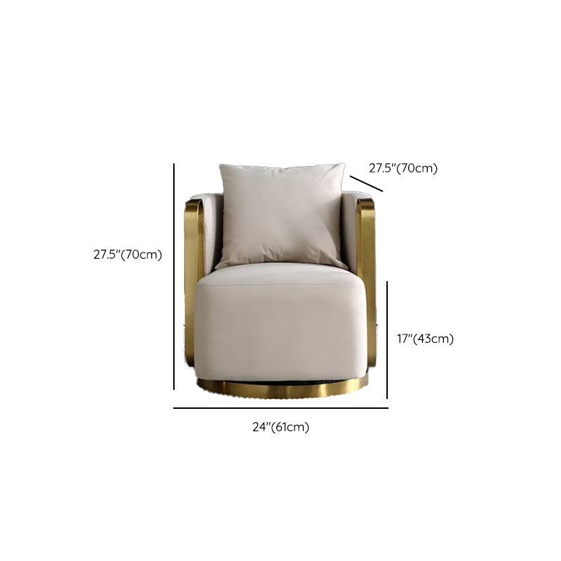 Glam Arm Chair Pillow Back Gold Base Arms Included Living Room Armchair
