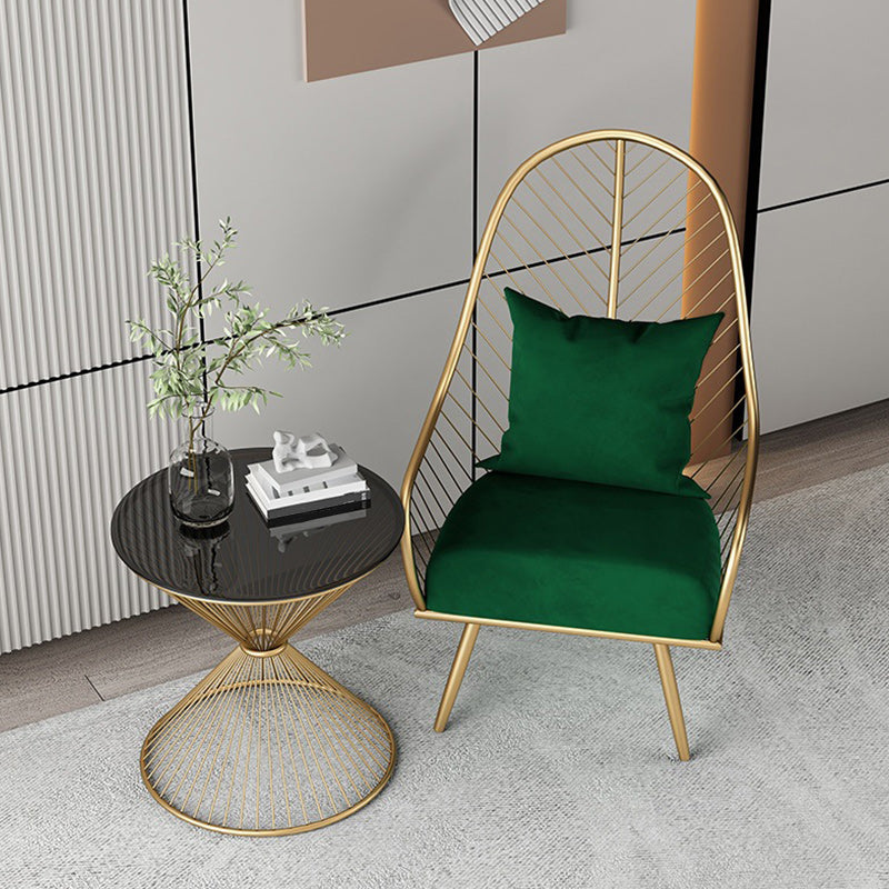 Glam Accent Chair Living Room Reclining Basic Four Legs Pillow Back Parsons Chair