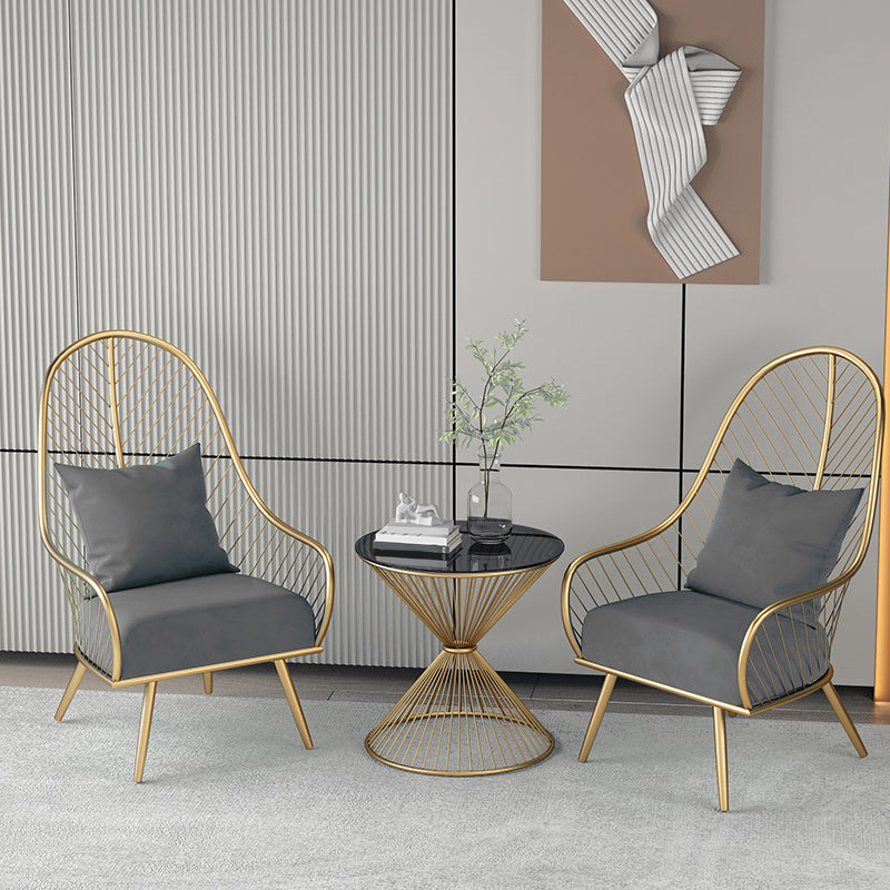 Glam Accent Chair Living Room Reclining Basic Four Legs Pillow Back Parsons Chair