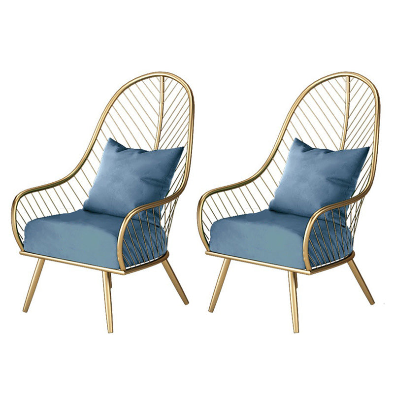 Glam Accent Chair Living Room Reclining Basic Four Legs Pillow Back Parsons Chair