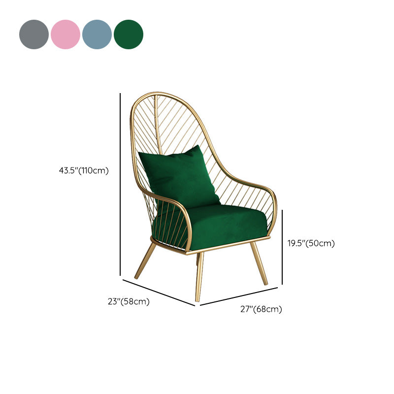 Glam Accent Chair Living Room Reclining Basic Four Legs Pillow Back Parsons Chair