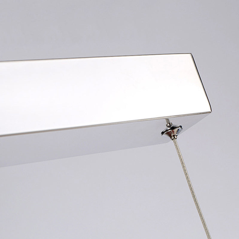 Linear Shape Chandelier Lighting Modern Style Acrylic 1 Lights Island Lamp in White