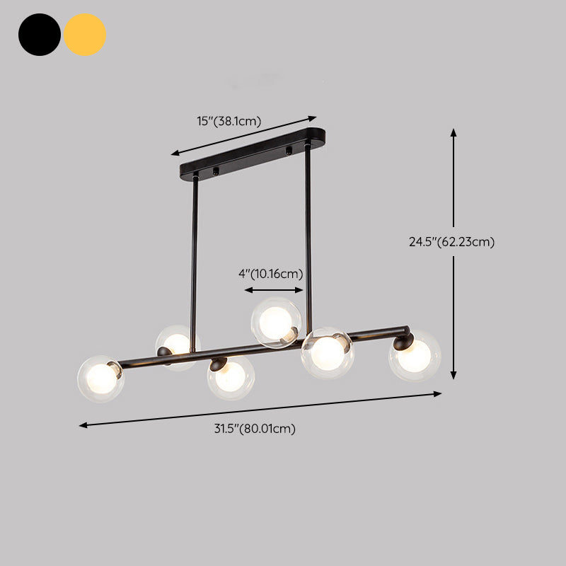 Modern Style Globe Shade Island Pendants Glass Pendant Lights for Dining Room