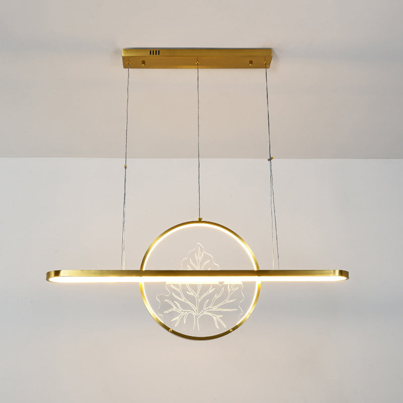 Modern Style Circle Shape Island Pendants 2 Lights Metal Pendant Lights for Dining Room