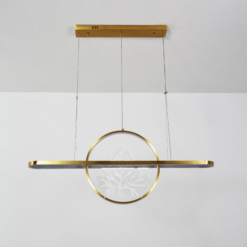 Modern Style Circle Shape Island Pendants 2 Lights Metal Pendant Lights for Dining Room
