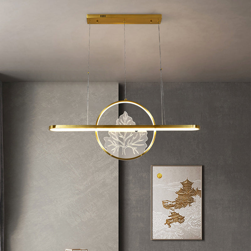 Modern Style Circle Shape Island Pendants 2 Lights Metal Pendant Lights for Dining Room
