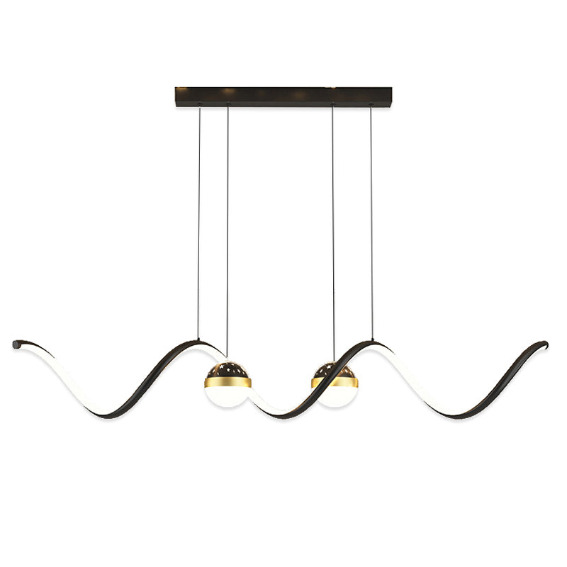 Modern Style Ribbon Shape Island Pendants Metal Pendant Lights for Dining Room