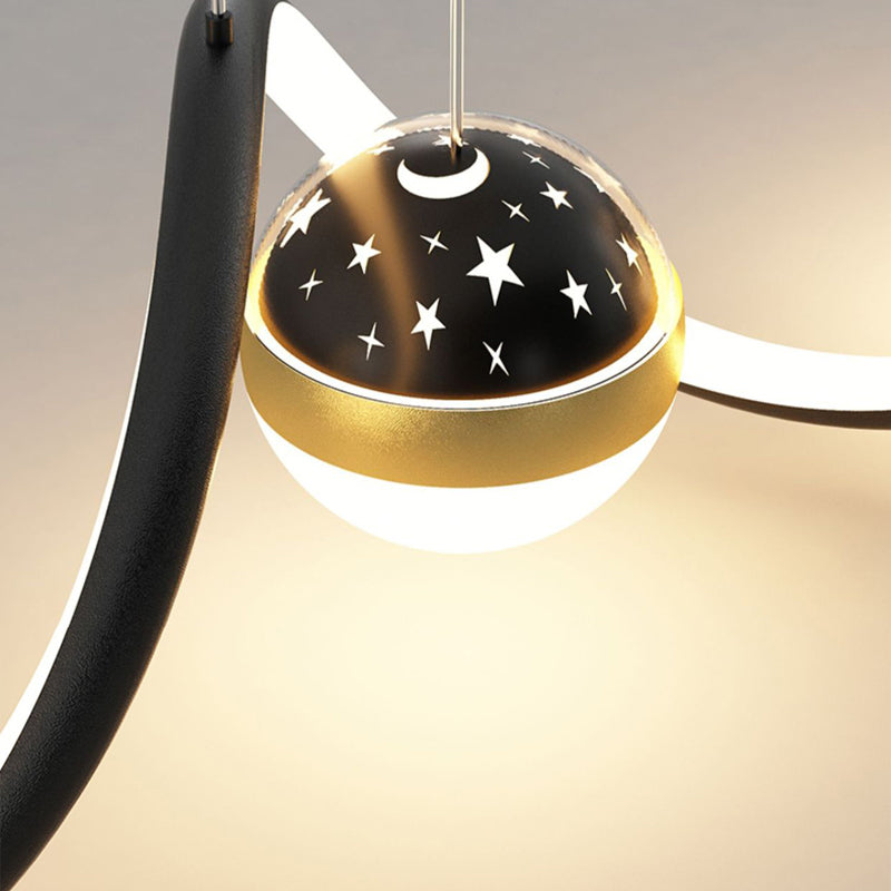 Modern Style Ribbon Shape Island Pendants Metal Pendant Lights for Dining Room