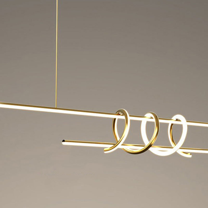 Modern Style Linear Shape Island Pendants Metal Pendant Lights for Dining Room