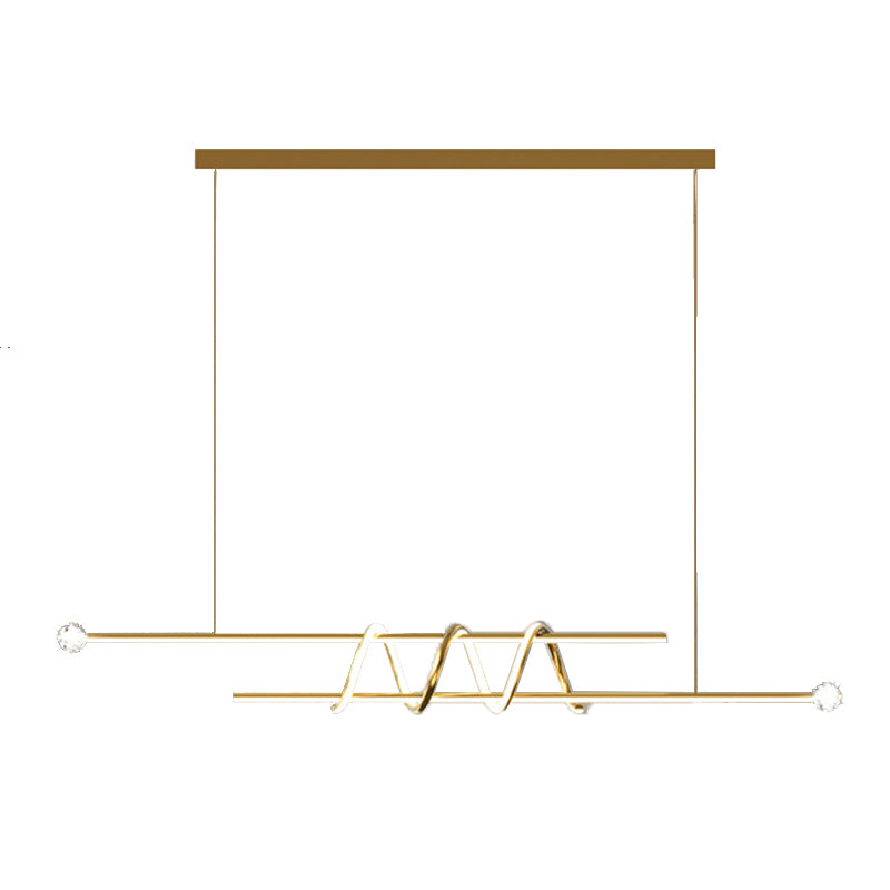 Modern Style Linear Shape Island Pendants Metal Pendant Lights for Dining Room