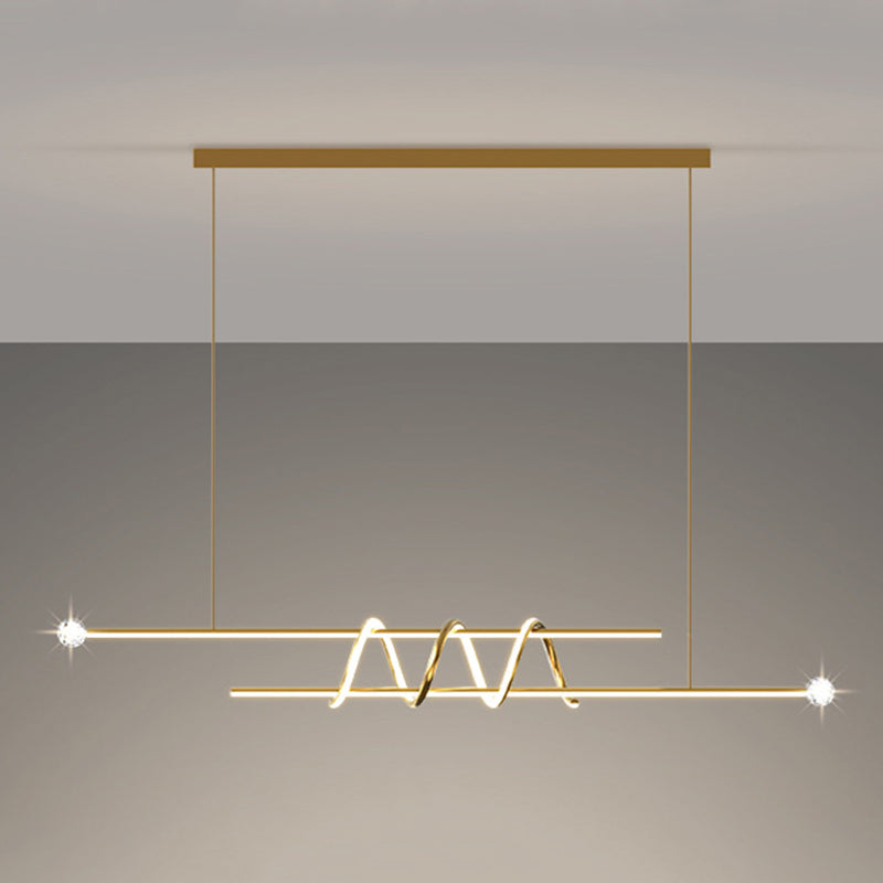 Modern Style Linear Shape Island Pendants Metal Pendant Lights for Dining Room