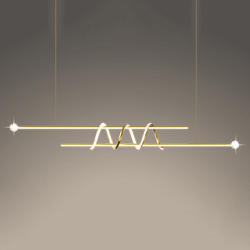 Modern Style Linear Shape Island Pendants Metal Pendant Lights for Dining Room