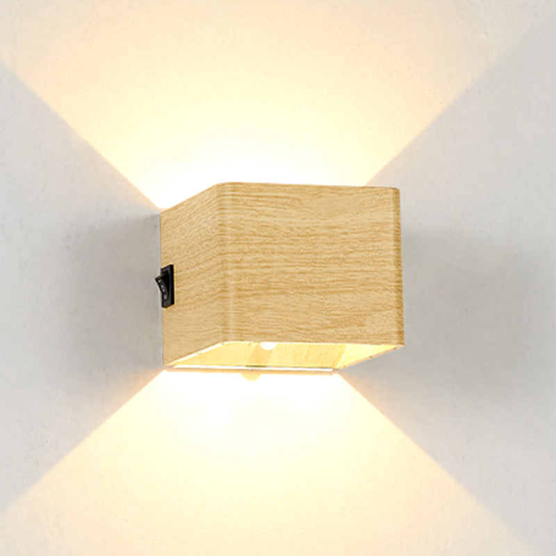 Modern Metal Wall Sconce Square Shape Wall Light with Plastic Shade for Courtyard
