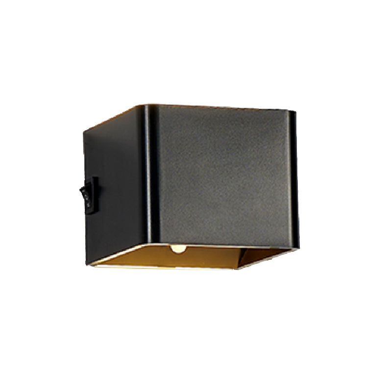Modern Metal Wall Sconce Square Shape Wall Light with Plastic Shade for Courtyard