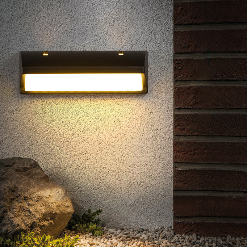 Metal Modern Wall Sconce Rectangle Shape Wall Light with Acrylic Shade for Courtyard